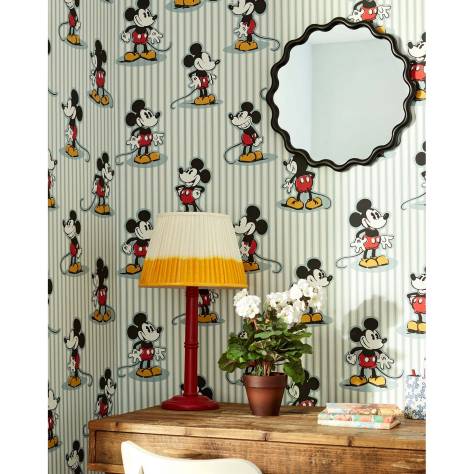 Sanderson Disney Home x Sanderson Wallpapers Mickey Stripe Wallpaper - Sea Salt - DDIW217271