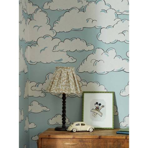 Sanderson Disney Home x Sanderson Wallpapers Mickey in the Clouds Wallpaper - Sea Salt - DDIW217292