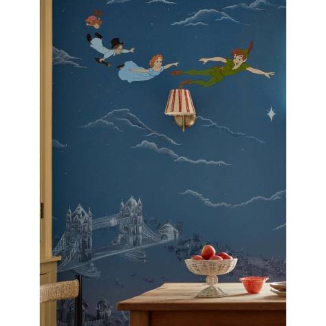Sanderson Disney Home x Sanderson Wallpapers Peter Pan Wallpaper - Evening Blue - DDIW217293
