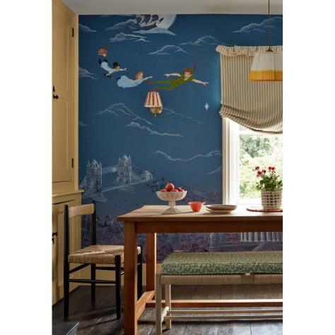 Sanderson Disney Home x Sanderson Wallpapers Peter Pan Wallpaper - Evening Blue - DDIW217293