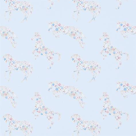 Sanderson Abracazoo Fabrics & Wallpapers Pretty Ponies Wallpaper - Chintz/Blue - DLIT214035