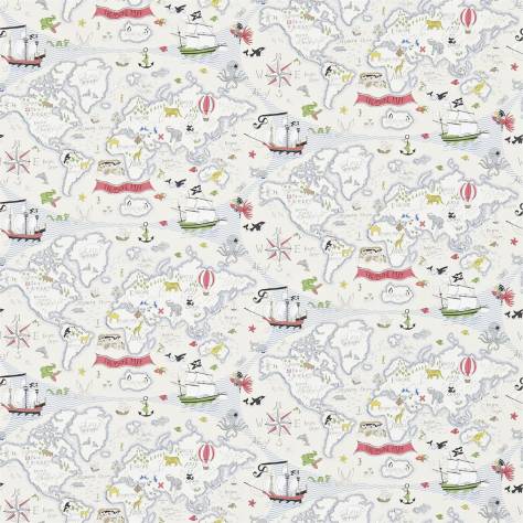 Sanderson Abracazoo Fabrics & Wallpapers Treasure Map Wallpaper - Vanilla/Multi - DLIT214040