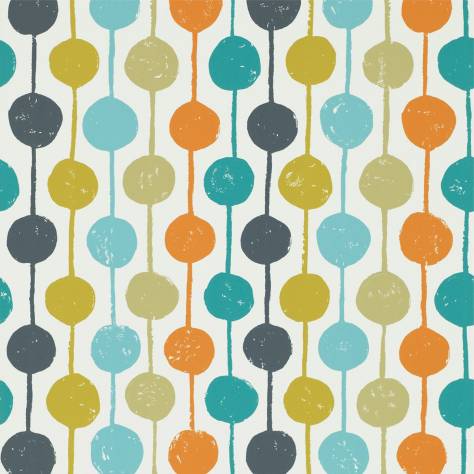 Scion Levande Wallpapers Taimi Wallpaper - Sulphur/Tangerine/Kingfi - NFIK111122