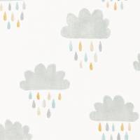 April Showers Wallpaper - Slate/Pickle/Paper