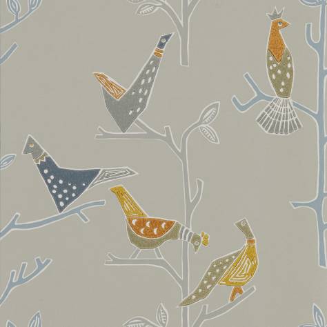 Scion Japandi Wallpapers Passaro Wallpaper - Cinnamon/Slate - NJAP111925