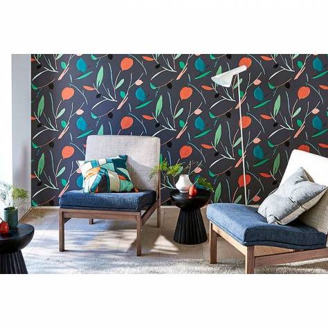 Scion Zanzibar Wallpapers Parlour Palm Wallpaper - Charcoal - NZAW112023