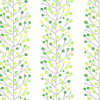 Berry Tree Wallpaper - Emerald / Lime / Chalk