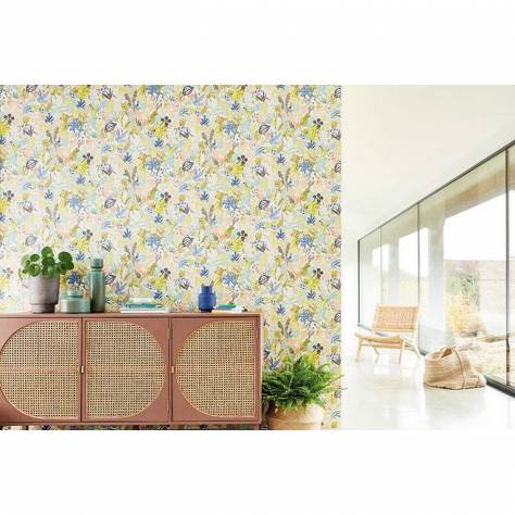Scion Esala Wallpapers Berry Tree Wallpaper - Mink / Plum / Berry / Lime - NESW112265