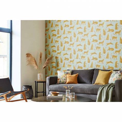 Scion Esala Wallpapers Berry Tree Wallpaper - Peacock / Powder Blue / Lime / Neutral - NESW112266