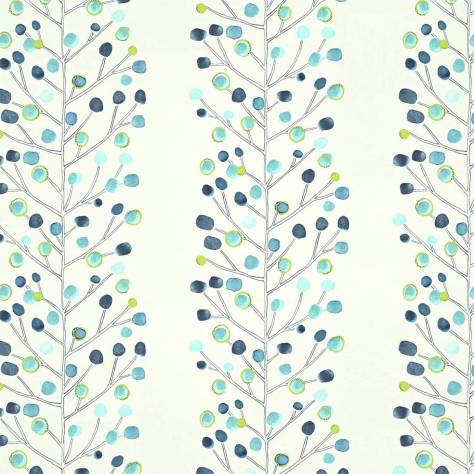 Scion Esala Wallpapers Berry Tree Wallpaper - Peacock / Powder Blue / Lime / Neutral - NESW112266