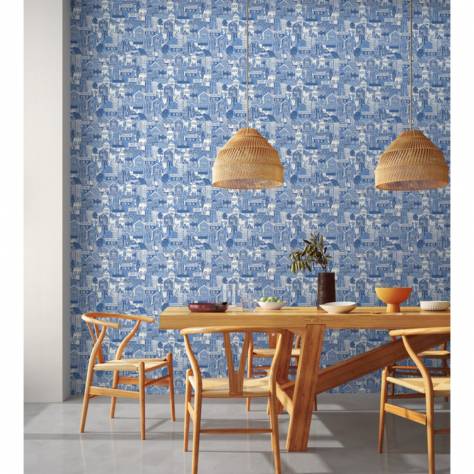 Scion Garden of Eden Wallpapers Stockholm Wallpaper - Cloudless Blue - NART112808