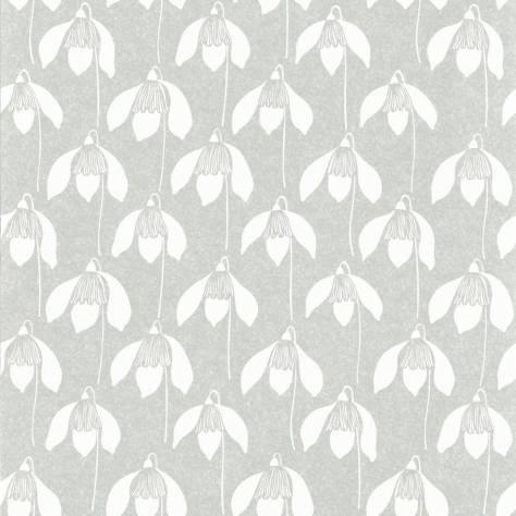 Scion Garden of Eden Wallpapers Snowdrop Wallpaper - Pewter - NART112813