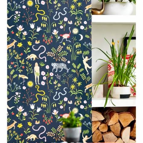 Scion Garden of Eden Wallpapers Garden of Eden Wallpaper - Midnight - NART112795