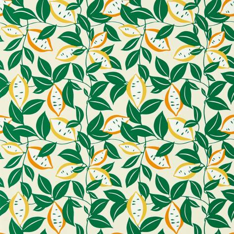 Scion Garden of Eden Wallpapers St Clements Wallpaper - Lemon/Tangerine - NART112803