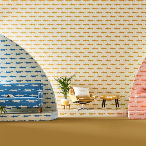 Scion Midi Fox Wallpapers Midi Fox Wallpaper - Pebble/Denim - NHAP112817