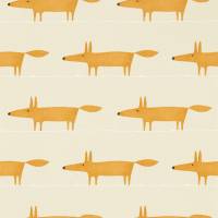 Midi Fox Wallpaper - Raffia/Chai