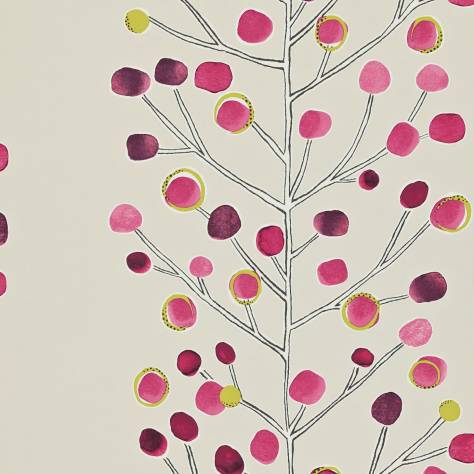 Scion Melinki Wallpapers Berry Tree Wallpaper - Mink/Plum/Berry/Lime - NMEL110204