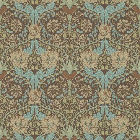 William Morris & Co Archive III Wallpapers Honeysuckle & Tulip Wallpaper - Taupe/Aqua - DM3W214702