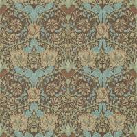 Honeysuckle & Tulip Wallpaper - Taupe/Aqua
