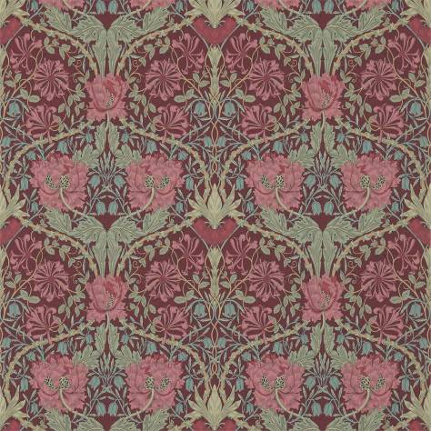 William Morris & Co Archive III Wallpapers Honeysuckle & Tulip Wallpaper - Burgundy/Sage - DM3W214703