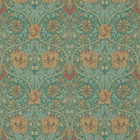 William Morris & Co Archive III Wallpapers Honeysuckle & Tulip Wallpaper - Emerald/Russet - DM3W214704