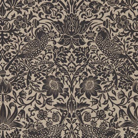 William Morris & Co Pure Morris Wallpapers Pure Strawberry Thief Wallpaper - Gilver/Graphite (Beaded) - DMPU216018
