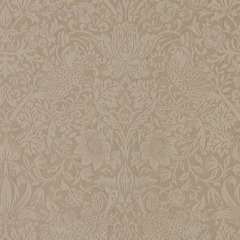 William Morris & Co Pure Morris Wallpapers Pure Strawberry Thief Wallpaper - Taupe/Gilver (Beaded) - DMPU216019