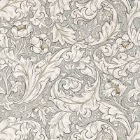 Bachelors Button Wallpaper - Stone/Linen (Price per Mtr)