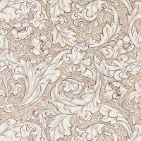 Bachelors Button Wallpaper - Linen/Coral (Price per Mtr)