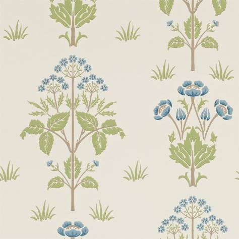 William Morris & Co Archive Wallpapers Meadow Sweet Wallpaper - Cornflower/Leaf - DM6P210348