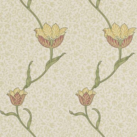 William Morris & Co Archive Wallpapers Garden Tulip Wallpaper - Russet/Lichen - DM6P210392