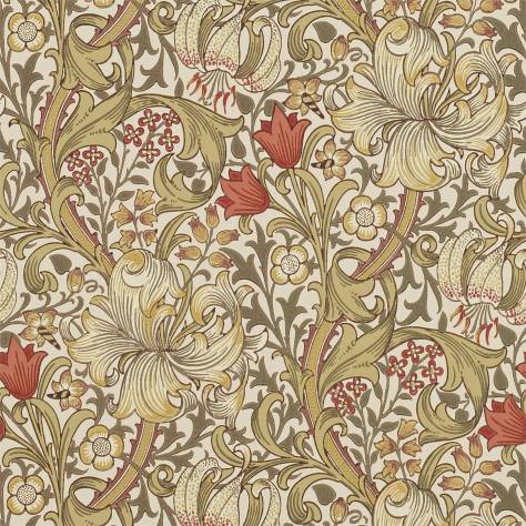 William Morris & Co Archive Wallpapers Golden Lily Wallpaper - Biscuit/Brick - DM6P210400