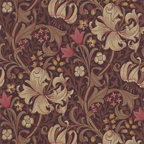 William Morris & Co Archive Wallpapers Golden Lily Wallpaper - Fig/Burnt Orange - DM6P210402