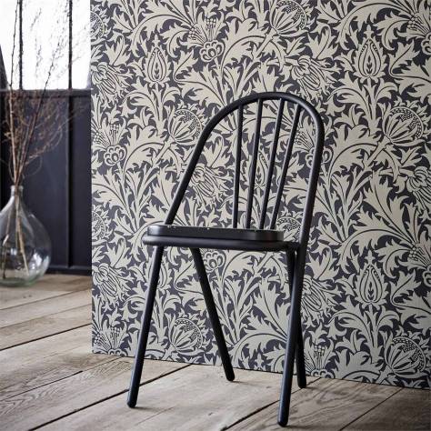 William Morris & Co Pure Morris North Wallpapers Pure Thistle (Beaded) Wallpaper - Gilver - DMPN216548