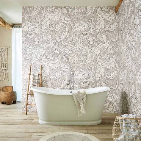 William Morris & Co Pure Morris North Wallpapers Pure Batchelors Button Wallpaper - Faded Sea Pink - DMPN216553