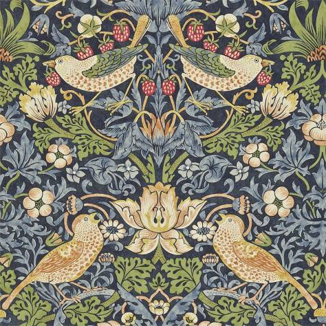 William Morris & Co The Craftsman Wallpapers Strawberry Thief Wallpaper - Indigo / Mineral - DMCR216476