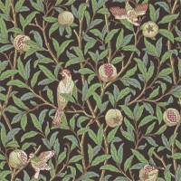 Bird &amp; Pomegranate Wallpaper - Charcoal/Sage