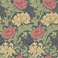 Chrysanthemum Wallpaper - Indigo