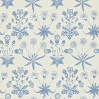 Daisy Wallpaper - Blue Ivory