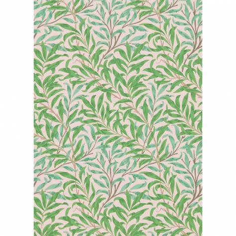 William Morris & Co Queen Square Wallpapers Willow Bough Wallpaper - Pink/Leaf Green - DBPW216949