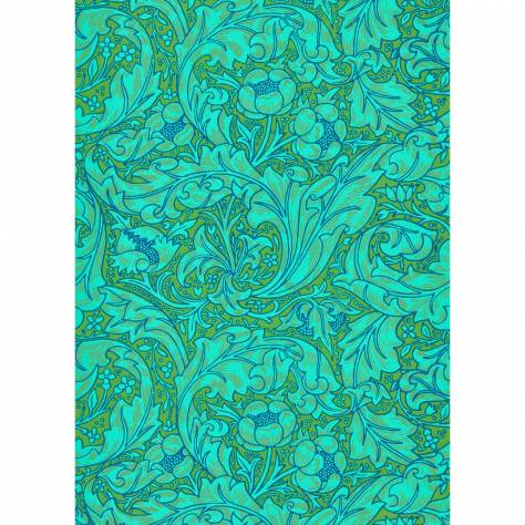 William Morris & Co Queen Square Wallpapers Bachelors Button Wallpaper - Olive/Turquoise - DBPW216959