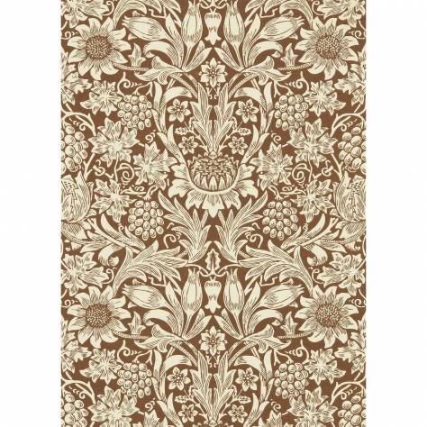 William Morris & Co Queen Square Wallpapers Sunflwer Wallpaper - Chocolate/Cream - DBPW216961