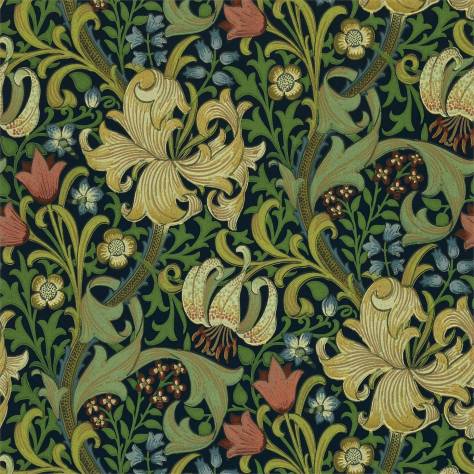 William Morris & Co Compilation Wallpapers Golden Lily Wallpaper - Indigo - DCMW216816
