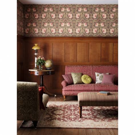 William Morris & Co Compilation Wallpapers Honeysuckle & Tulip Wallpaper - Charcoal/Gold - DCMW216827