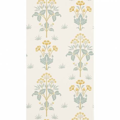 William Morris & Co Compilation Wallpapers Meadow Sweet Wallpaper - Gold/Slate - DCMW216829