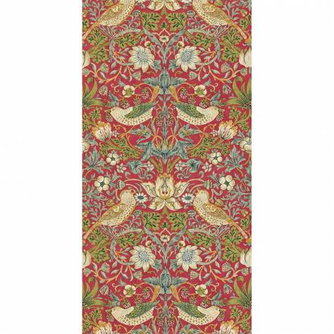William Morris & Co Compilation Wallpapers Strawberry Thief Wallpaper - Crimson/Slate - DCMW216848