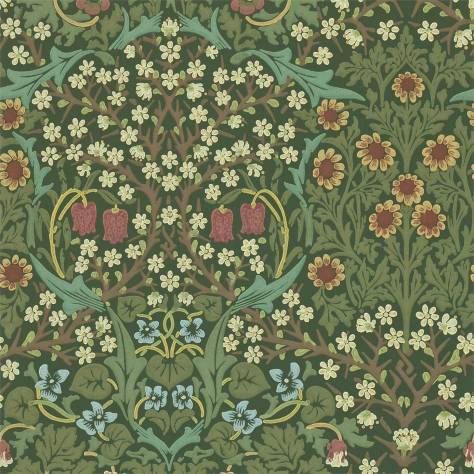 William Morris & Co Compilation Wallpapers Blackthorn Wallpaper - Green - DCMW216857