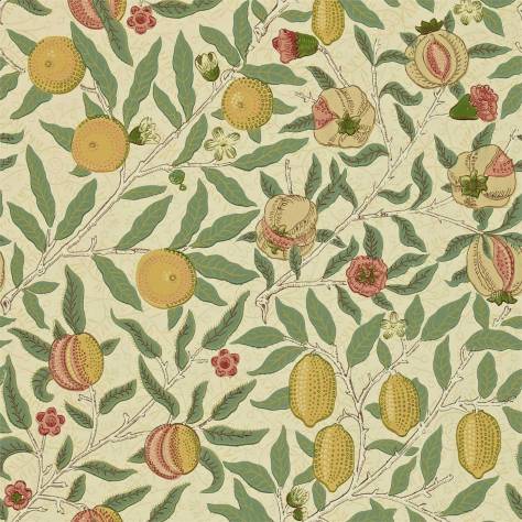 William Morris & Co Compilation Wallpapers Fruit Wallpaper - Beige/Gold/Coral - DCMW216859