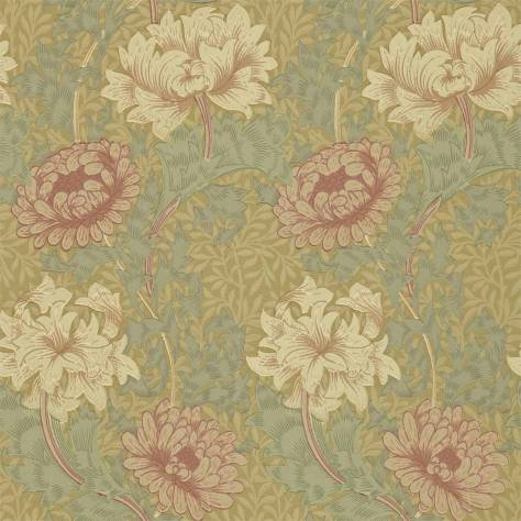 William Morris & Co Compilation Wallpapers Chrysanthemum Wallpaper - Pink/Yellow/Green - DCMW216860