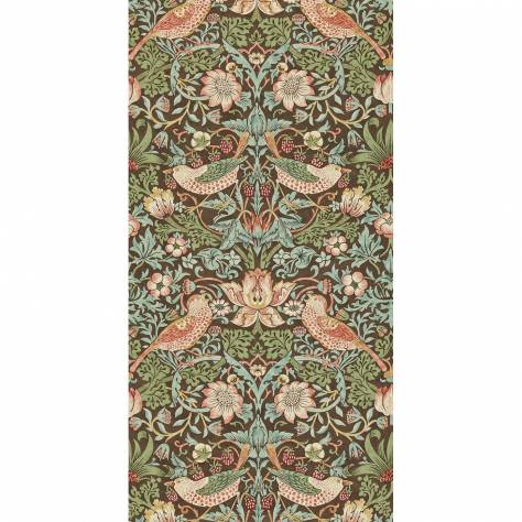 William Morris & Co Compilation Wallpapers Strawberry Thief Wallpaper - Chocolate/Slate - DCMW216868